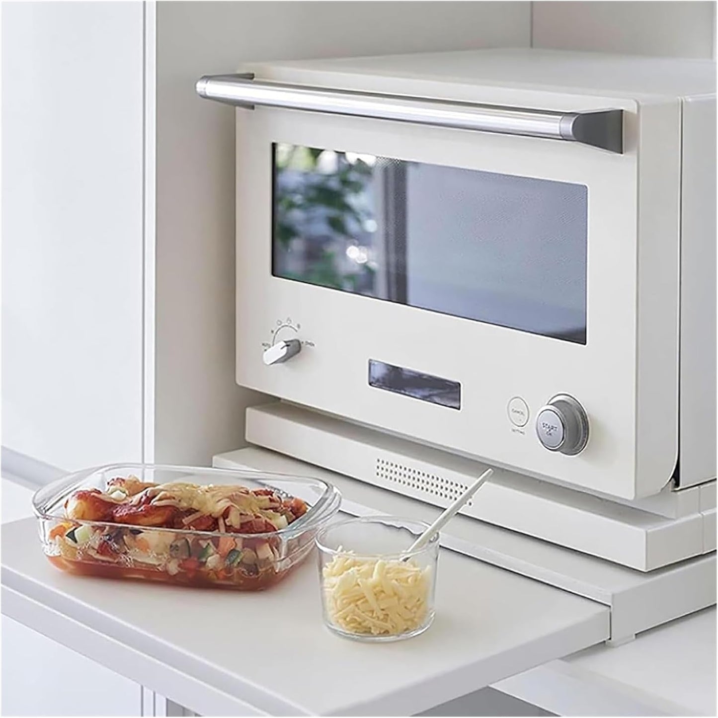 Space-Saving Microwave Pull-Out Storage Rack 🍴