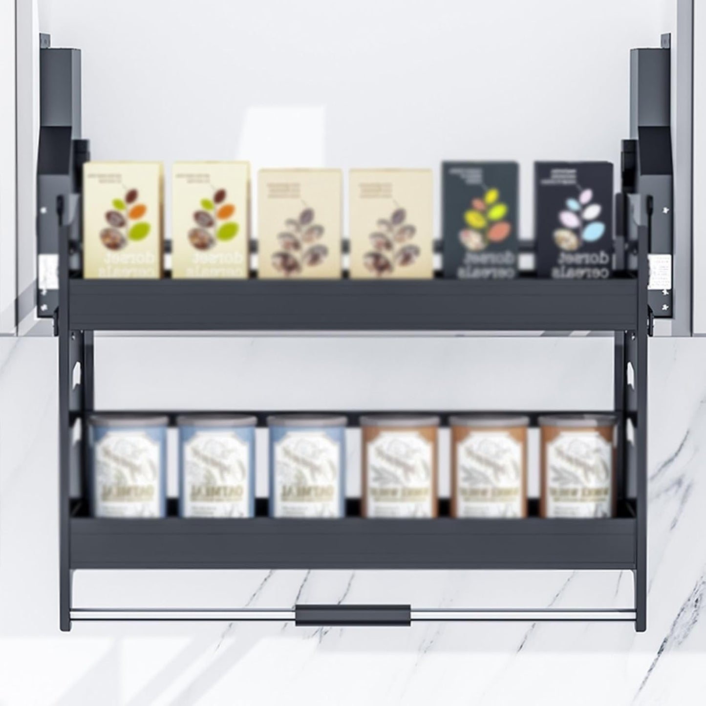 Pull-Down Kitchen Cabinet Organizer 🍽️🧰 Space-Saving Rack