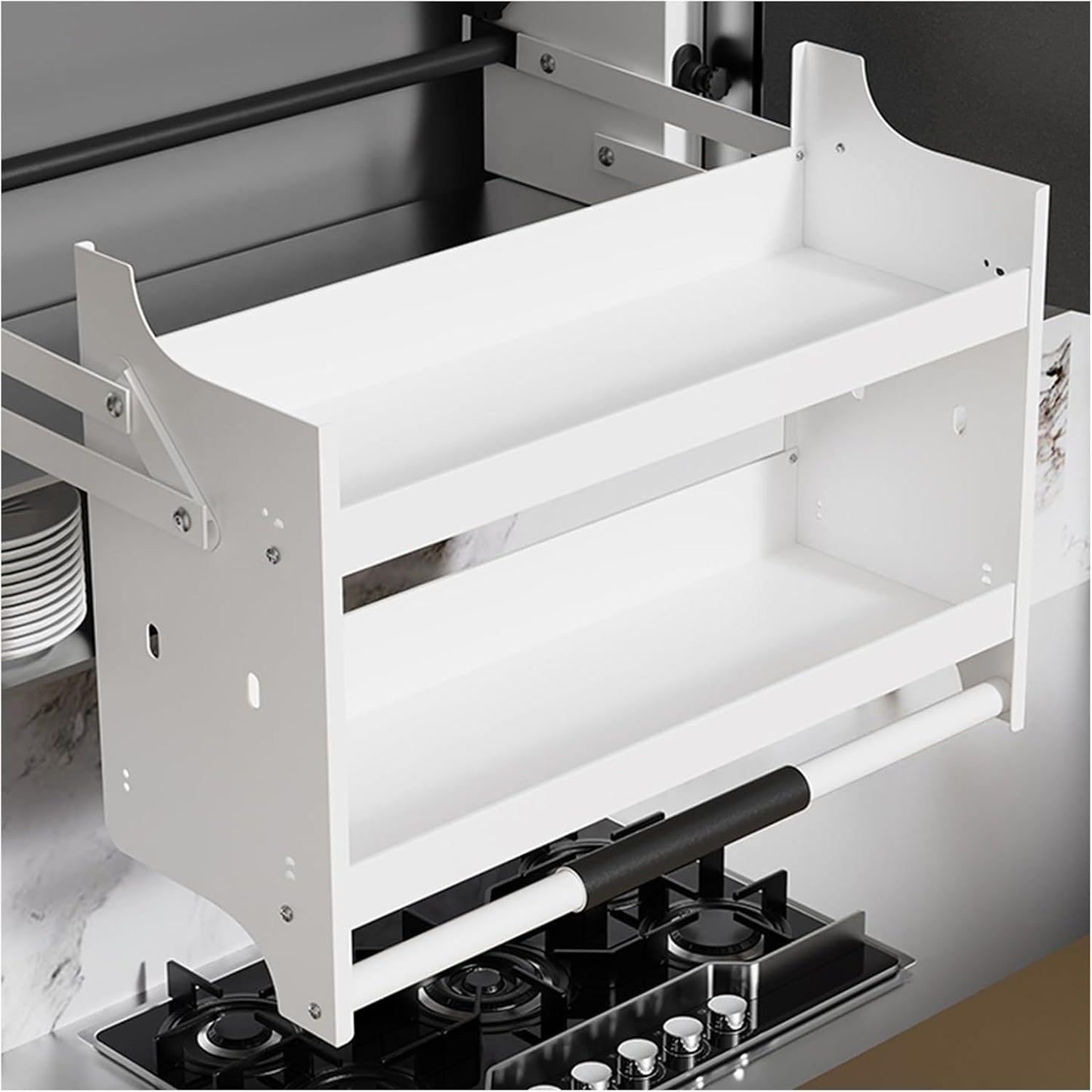 Pull-Down Kitchen Organizer 🏠🍽️ Space-Saving Storage Rack