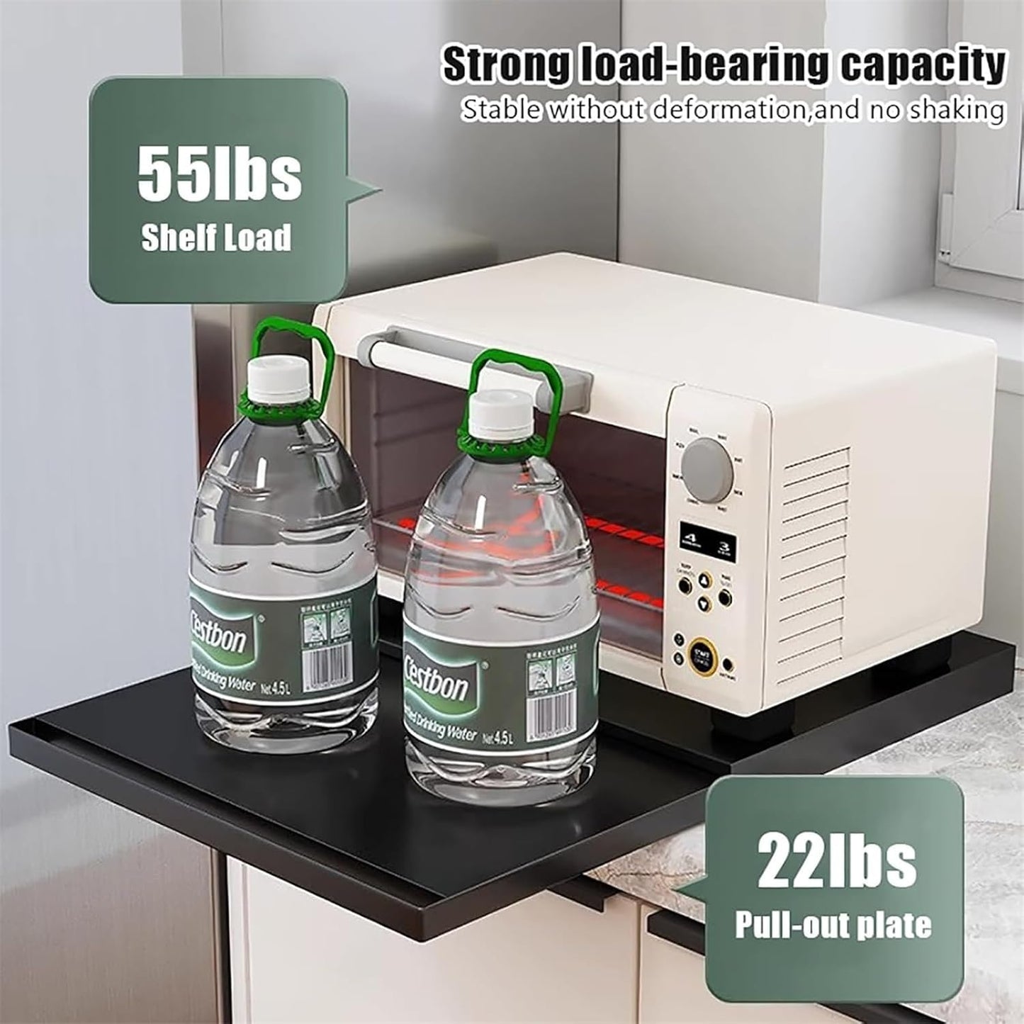 Space-Saving Microwave Pull-Out Storage Rack 🍴